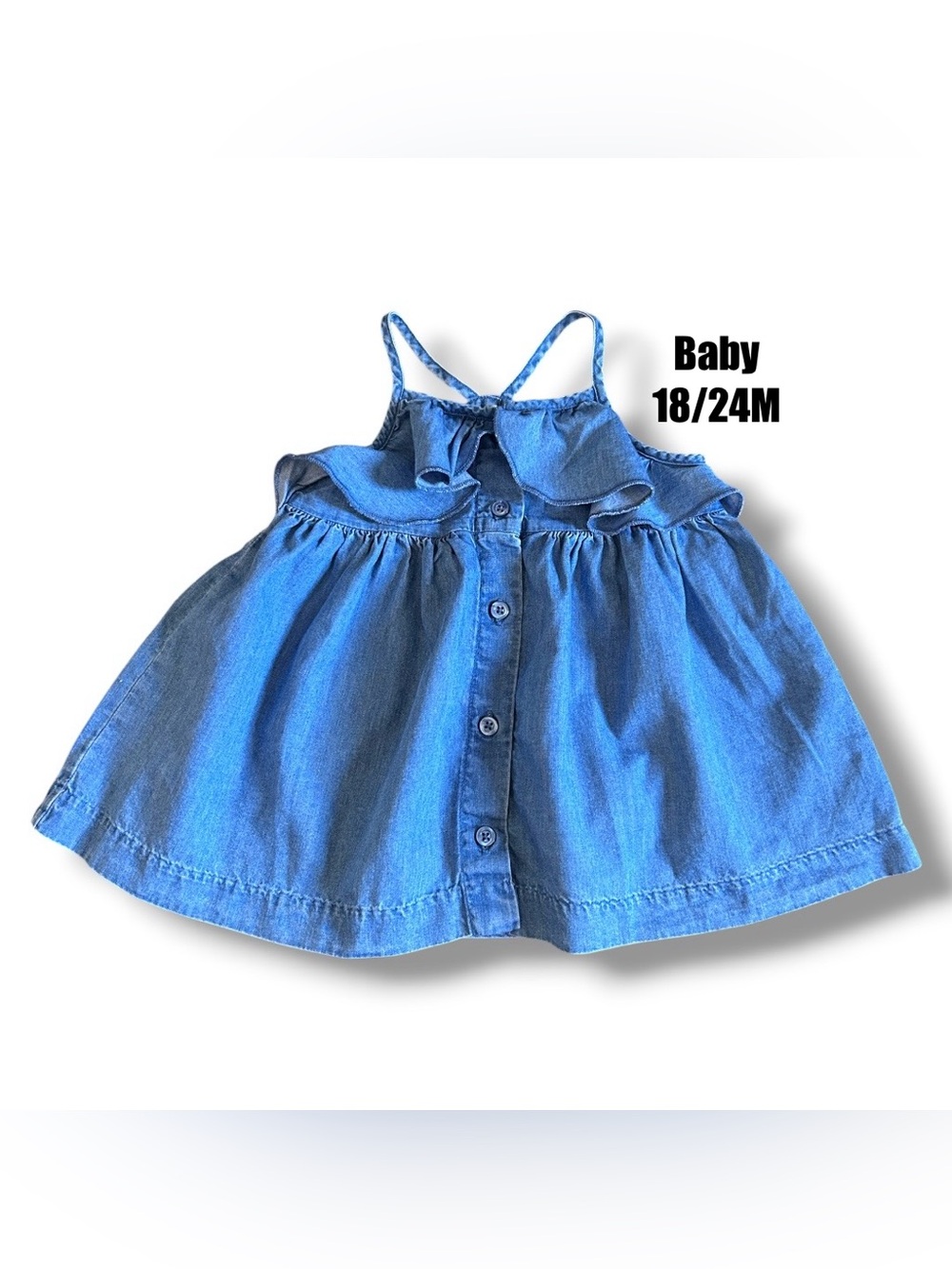 Gap Denim Chambray Top with Ruffle Details Size 18-24 Months.
